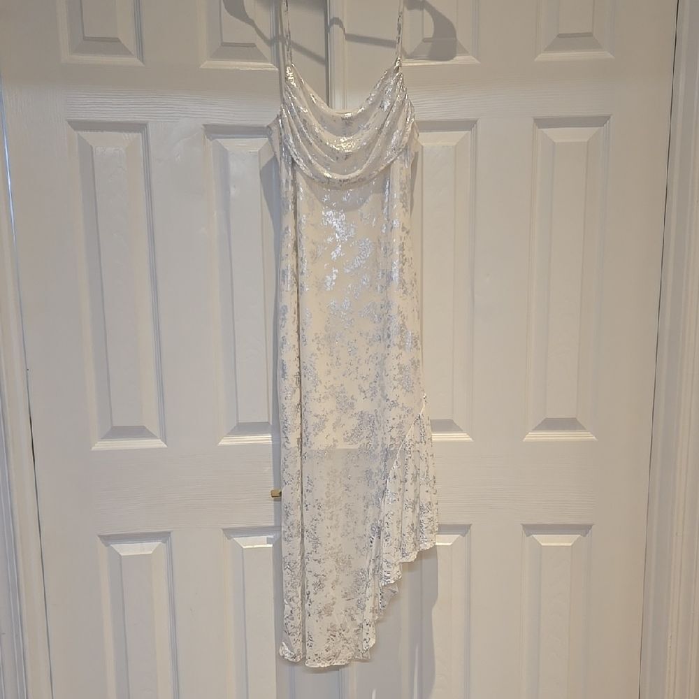 Elegant White Silver  Dress